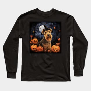 Halloween Lakeland terrier painting Long Sleeve T-Shirt